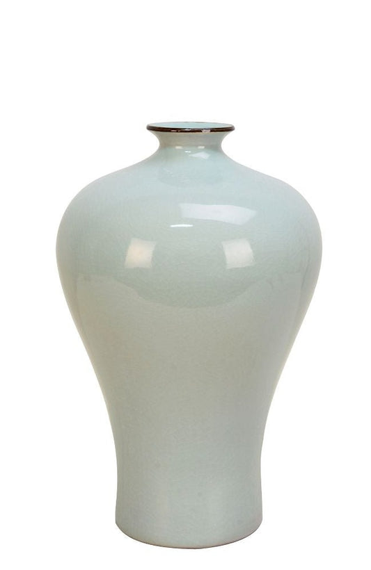 Glossy Light Blue Ceramic Vase - 38cm