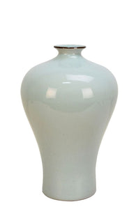 Glossy Light Blue Ceramic Vase - 38cm