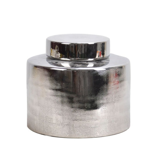 Silver Ceramic Ginger Jar - 18cm
