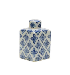 Flower Pattern Mini Ceramic Jar - 14cm