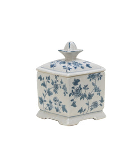 Flower Pattern Mini Ceramic Jar - 16cm