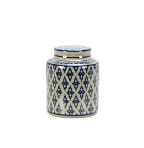 Flower Pattern Ceramic Mini Jar - 12cm