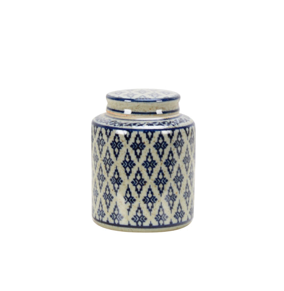 Flower Pattern Ceramic Mini Jar - 12cm