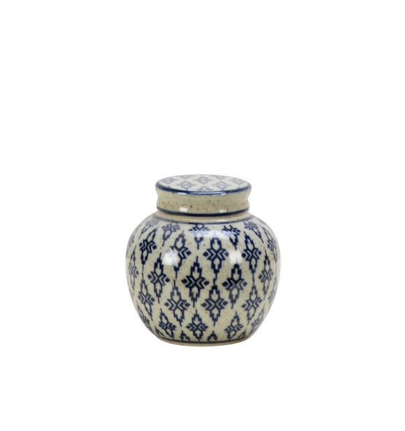 Flower Pattern Mini Ceramic Jar - 10cm