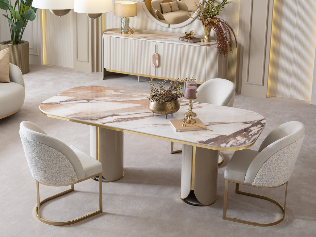 HILTON Dining Table 320cm+12chair+Sideboarde+Mirror