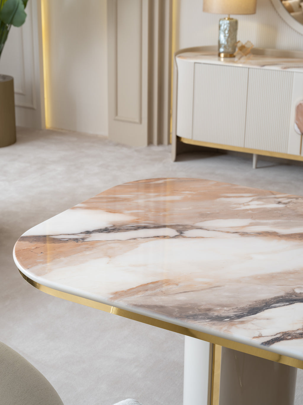 HILTON Dining Table 320cm+12chair+Sideboarde+Mirror