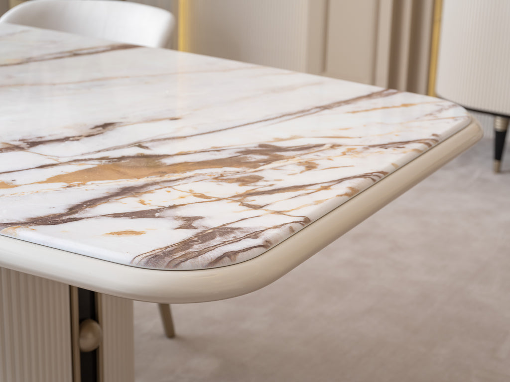 NOBEL Dining Table 280cm+10chair+buffet+mirror