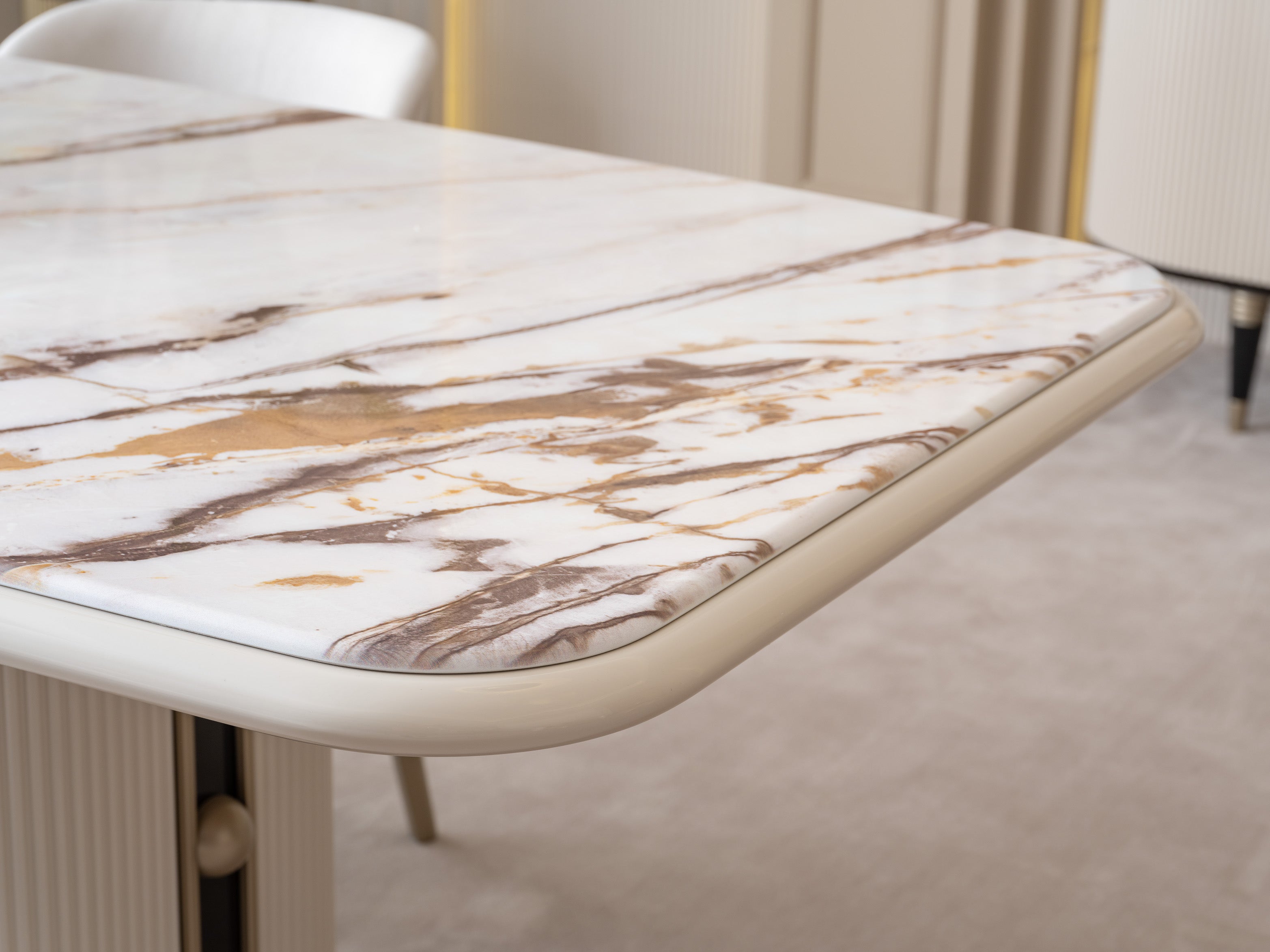 NOBEL Dining Table 280cm+10chair+buffet+mirror