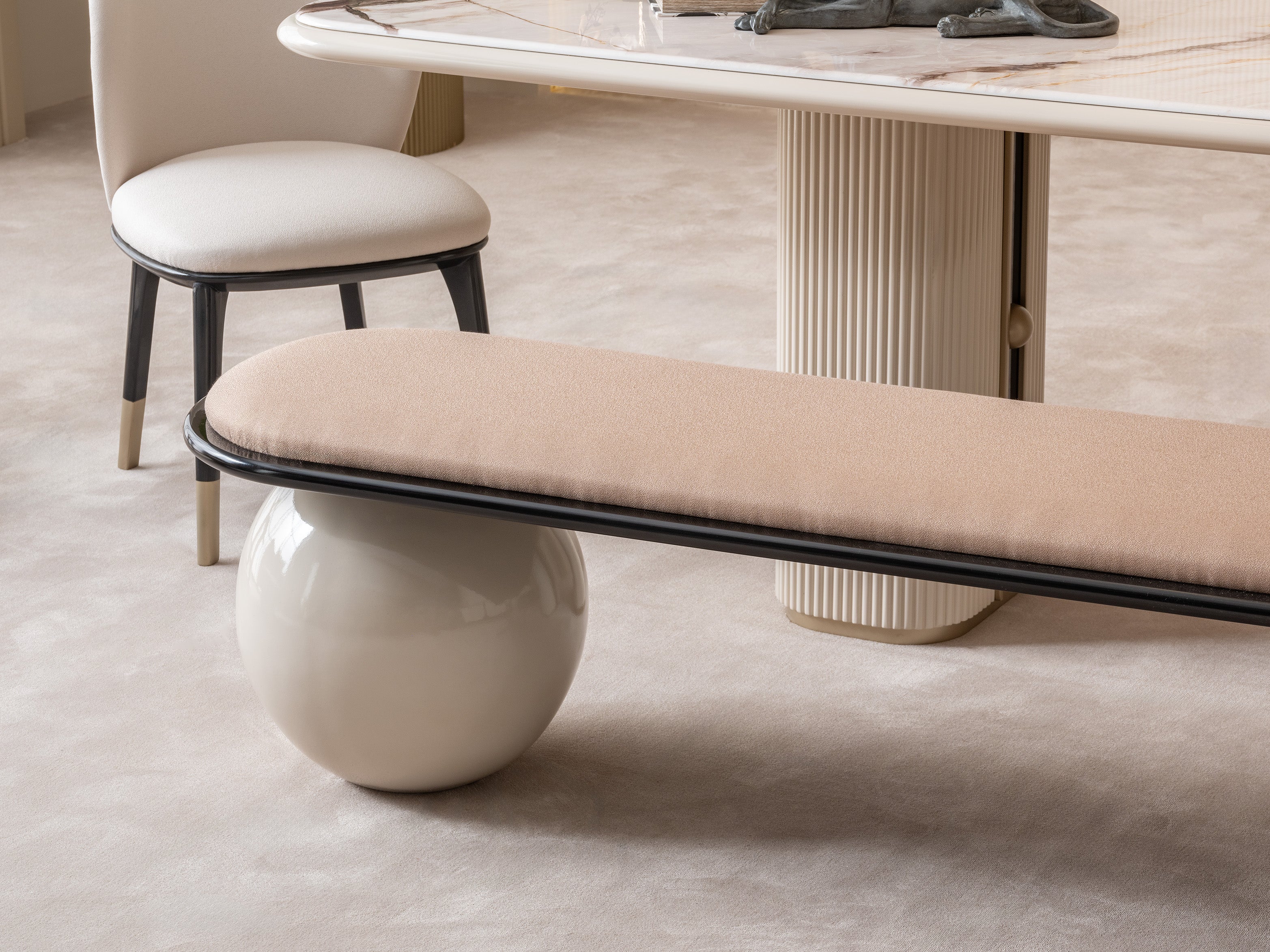 NOBEL Dining Table 280cm+10chair+buffet+mirror